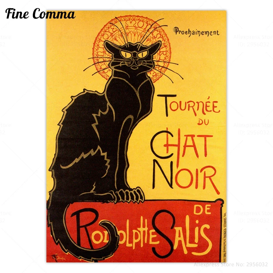 Tournee du Chat Noir Theophile Alexandre Steinlen Le Chat Noir The Black Cat Canvas Print Poster Wall Art Home Decor Picture Art