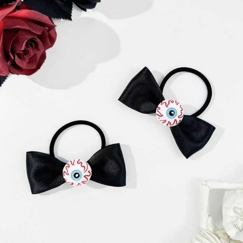 G92D Bows Hair Tie Multifunctional Halloween Hair Rings Delicate Beautiful Hair Rope for Women and Girls