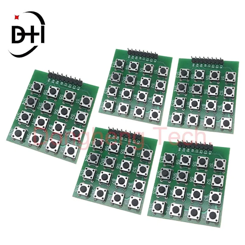 아두이노 DIY 스타터 키트용 키보드 브레드보드 모듈, 8 핀 4x4 매트릭스 16 키패드, 16 단추 MCU, 5 개