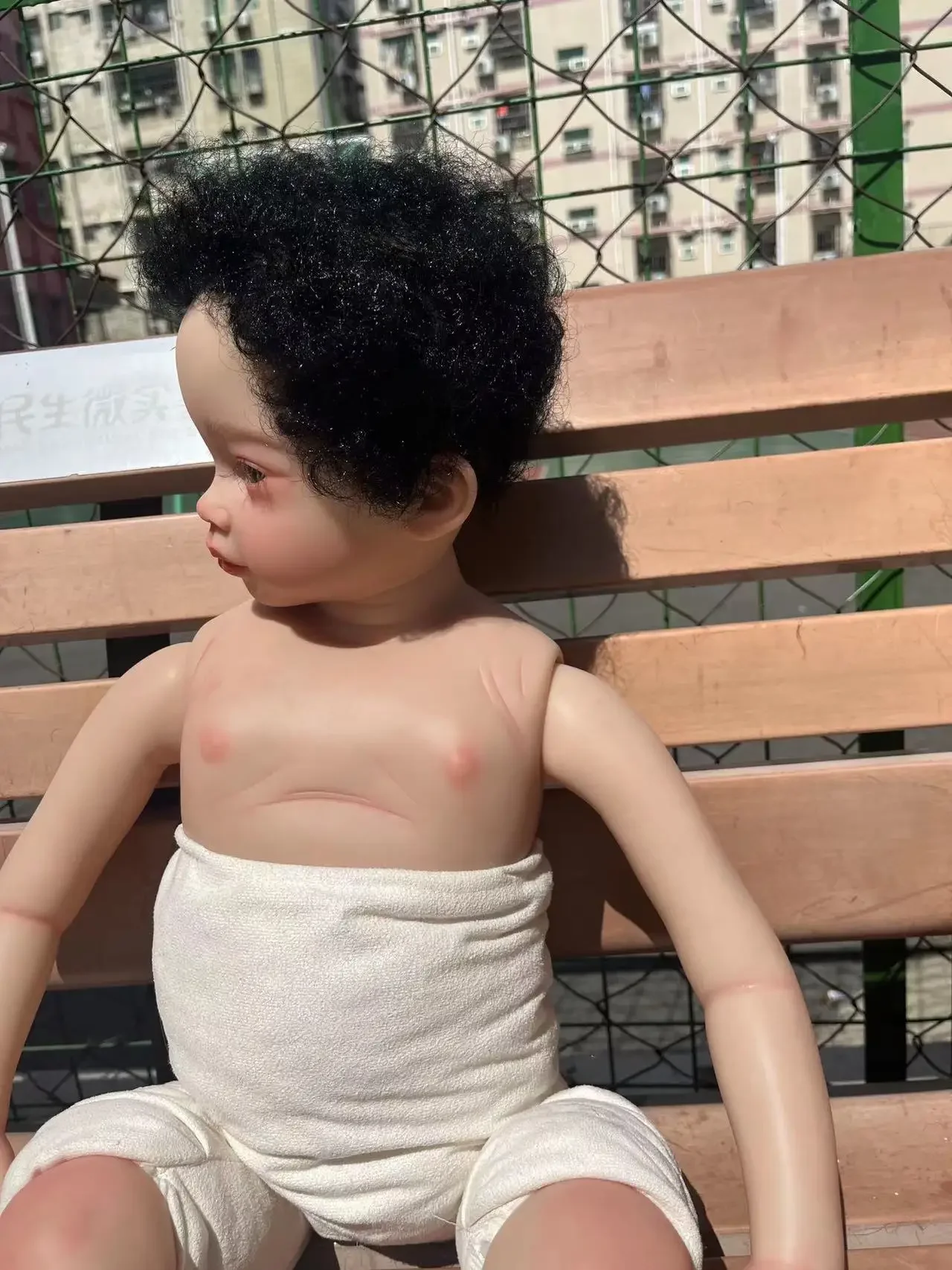 DLS Customized 32inch Limited Supply Reborn Baby  Meili With Hand-Rooted Curly Short Hair Boy Version DIY Part Christmas Gift