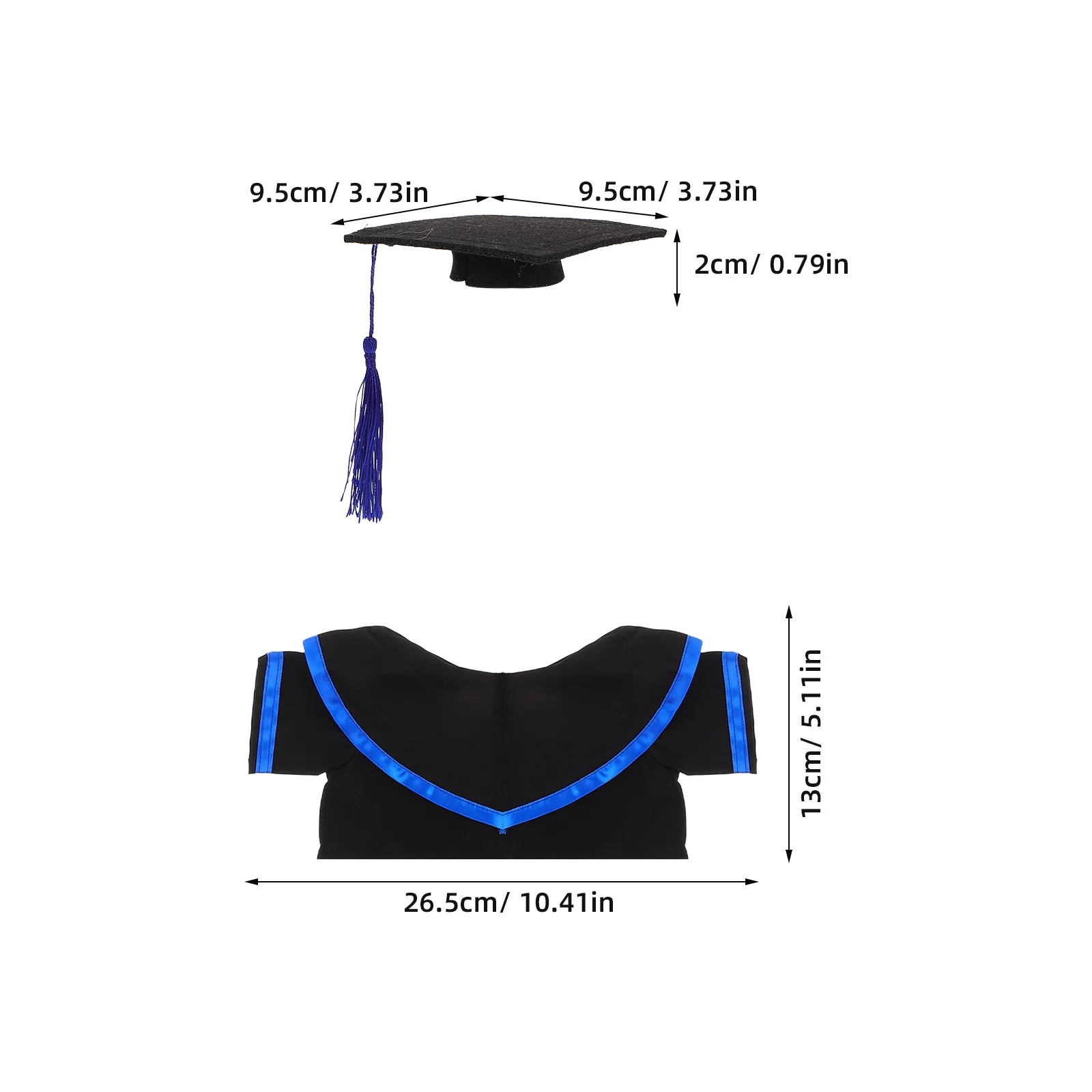 2 Set Bärenkleidung 30 cm weiches Outfit Grad Cap Kragen Grad Bär Kostüm Kit für Stofftier Dress Up Zubehör
