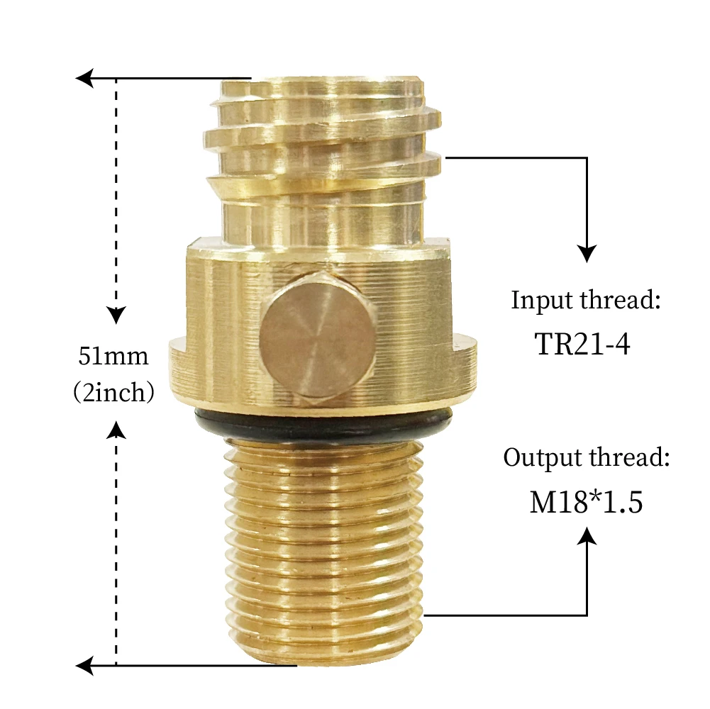 Soda Pin Valve M18*1.5 Input To TR21-4 Output For CO2 Carbonator Cylinder Tank