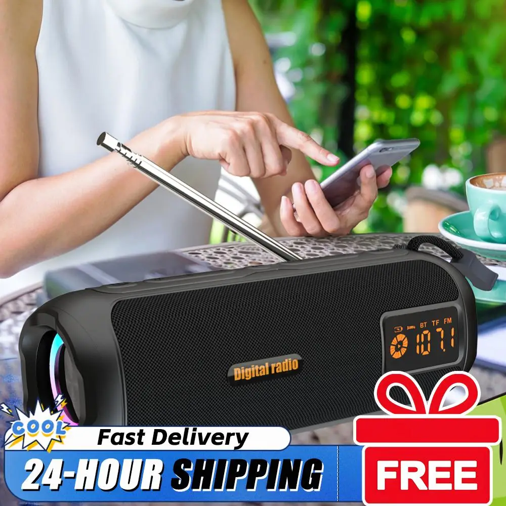 

BT Speaker Portable Radio Support TF Card AM FM Radio Rechargeable Radio for Home Outdoor