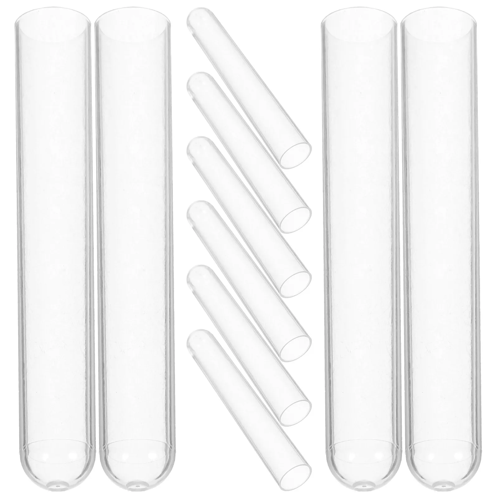 

10 Pcs Plastic Test Tube Transparent Tubes Disposable with Caps Leak Proof Empty