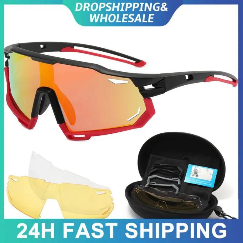 Outdoor Sports Sunglasses Men And Women Cycling Glasses Fashionable Polarized Glasses Large Frame Riding Glasses Suit Dustproof