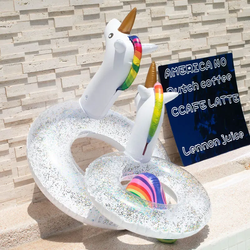 

Новинка 2022, блестящее кольцо для плавания с изображением фламинго и единорога для детей, круг для плавания, летний надувной поплавок для бассейна, водный матрас, игрушки для вечеринок у бассейна