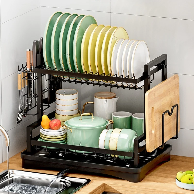 

Stable Kitchen Sink Countertop Drain Bowl Rack Drain Basket Rack Cupboard Knife Fork Tableware Dish Storage Rack