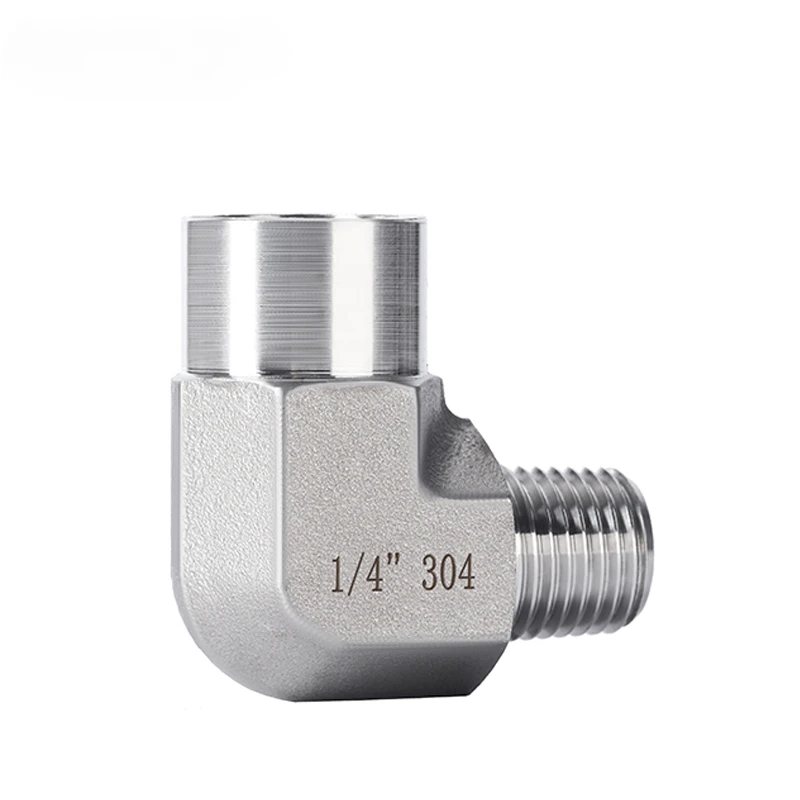 

304 High Pressure Internal and External Thread Elbow 90 Degree Right Forging Joint 2 Points