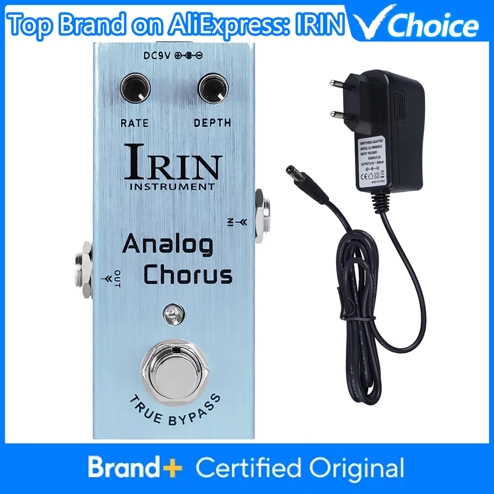 

Гитарная педаль IRIN AN-08 Effector Analog Chorus для создания эффекта хоруса с чипом BBD и технологией True Bypass