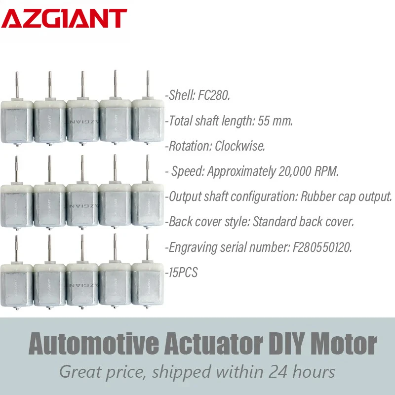 

AZGIANT 15PCS FC280 12V DIY DC Motor for Car Door Lock Trunk Locking Mirror Folding Systems 12000 RPM 280550212III