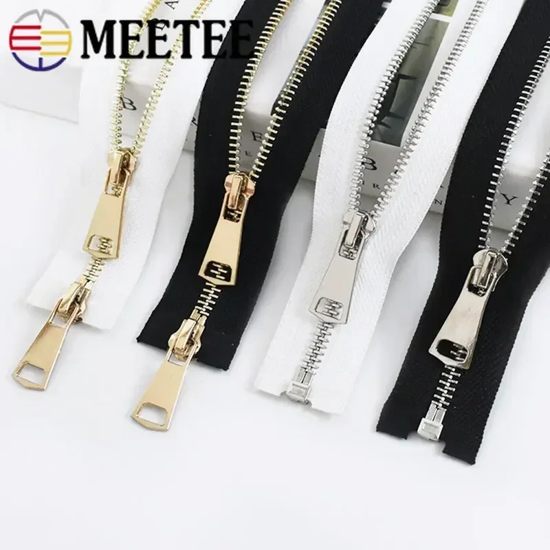 1Pc 5# 60-150cm Open End Single/Double Sliders Metal Zipper For Sewing Jacket Coat Zippers Down Zips Repair Kit DIY Accessories