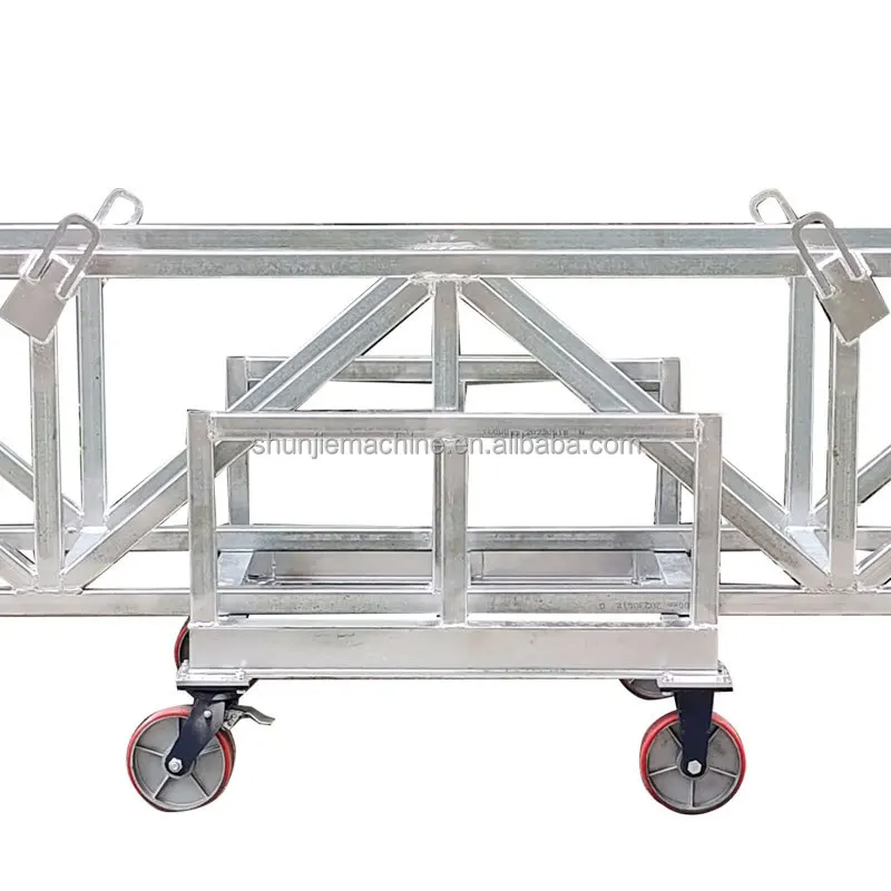 알루미늄 파이프 및 철제 튜브 프로파일 파이프 운반 가공 전용 회전 카트, 리프팅 링 디자인 포함 6m 길이