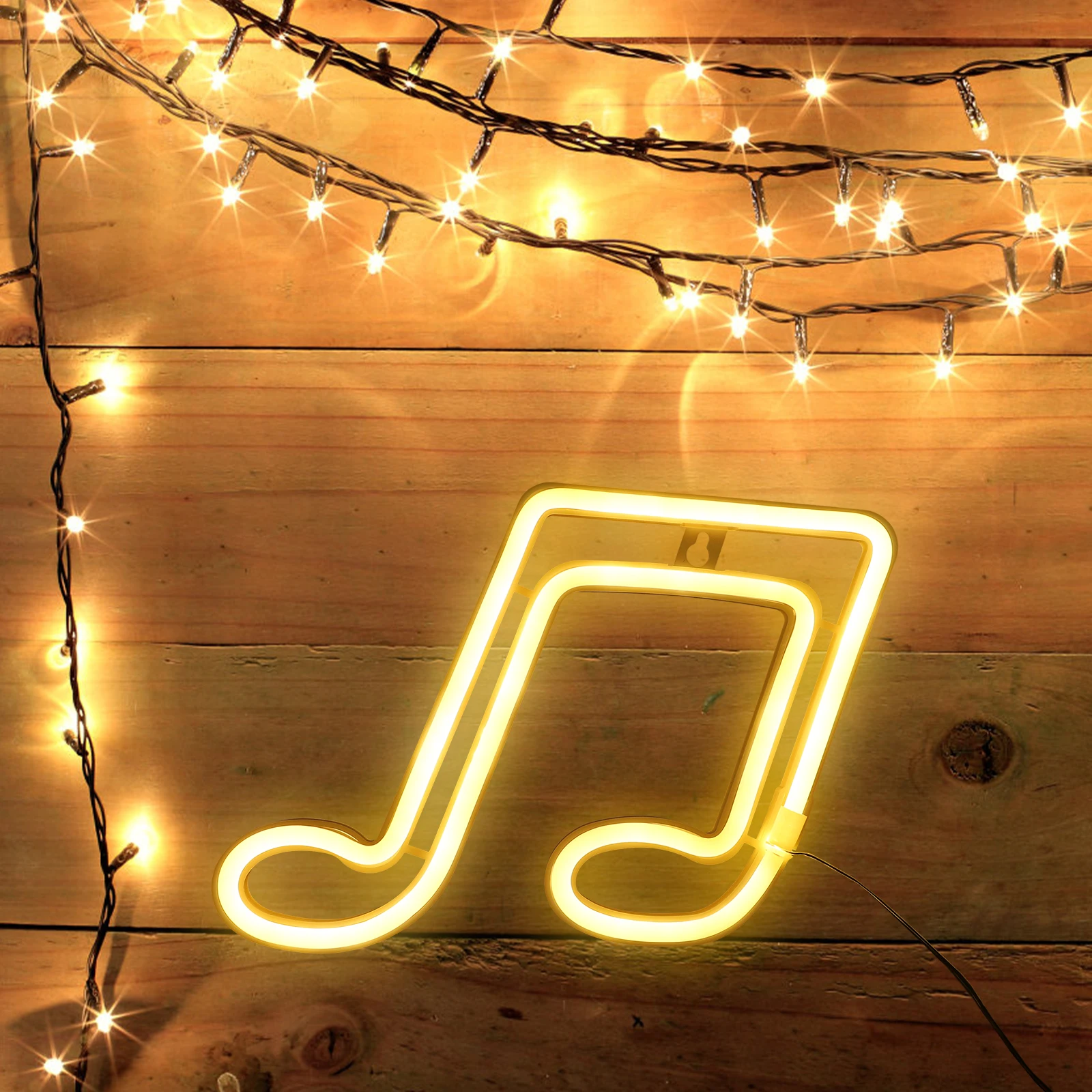 

PVC Material Musical Note LED Lamp Warm Light Bedroom Decor Kids Room Neon Sign nament Festival Party Night Light Small Size