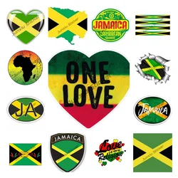 Jamaican Flag Vinyl Sticker One Love Heart Reggae Rastafari Bob Marley Jamaican Flag Map Sticker BumperWater Bottle Laptop Decal