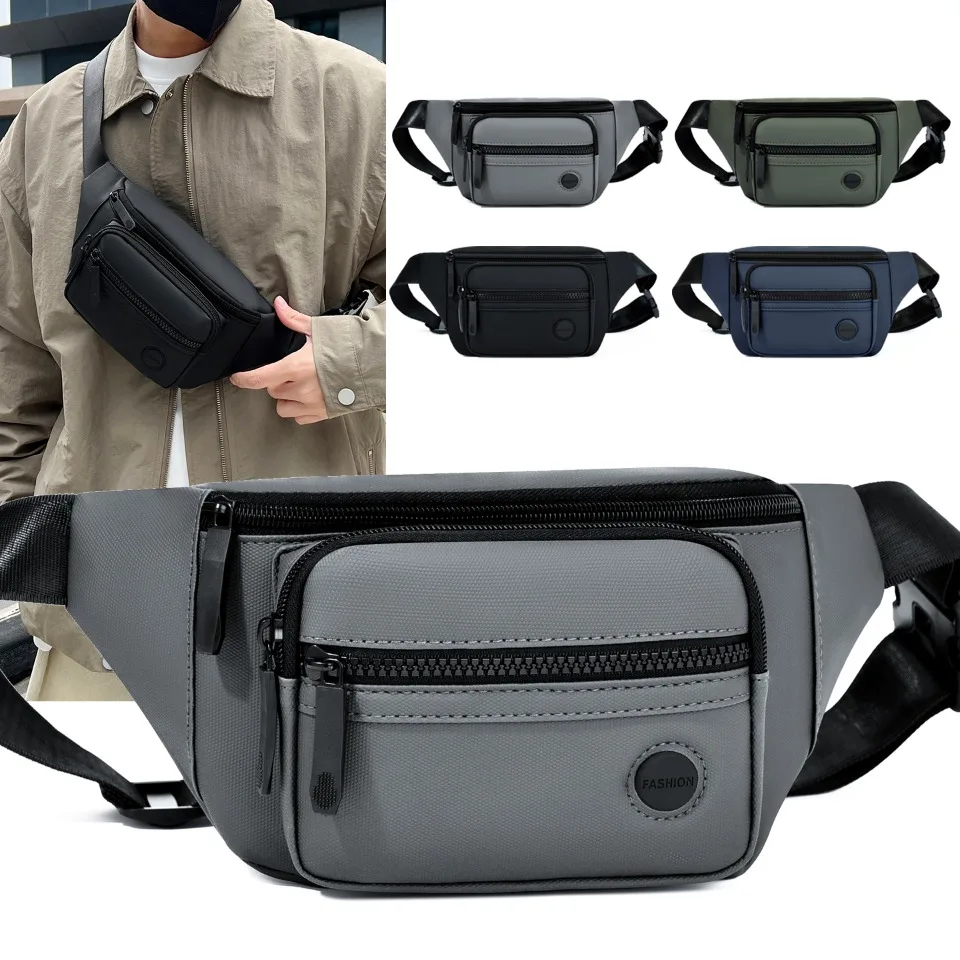 

Men's Fanny Pack Waist Bag, Nylon Multi-pocket Hip Pack for Outdoor Sports Motorcycle Riding & Casual Use