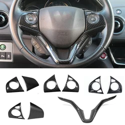 For Honda HR-V HRV  Vezel 2014 2015 2016 2017 2018 ABS  Carbon  Fiber  Car Central Control Steering Wheel Trim Frame Accessories