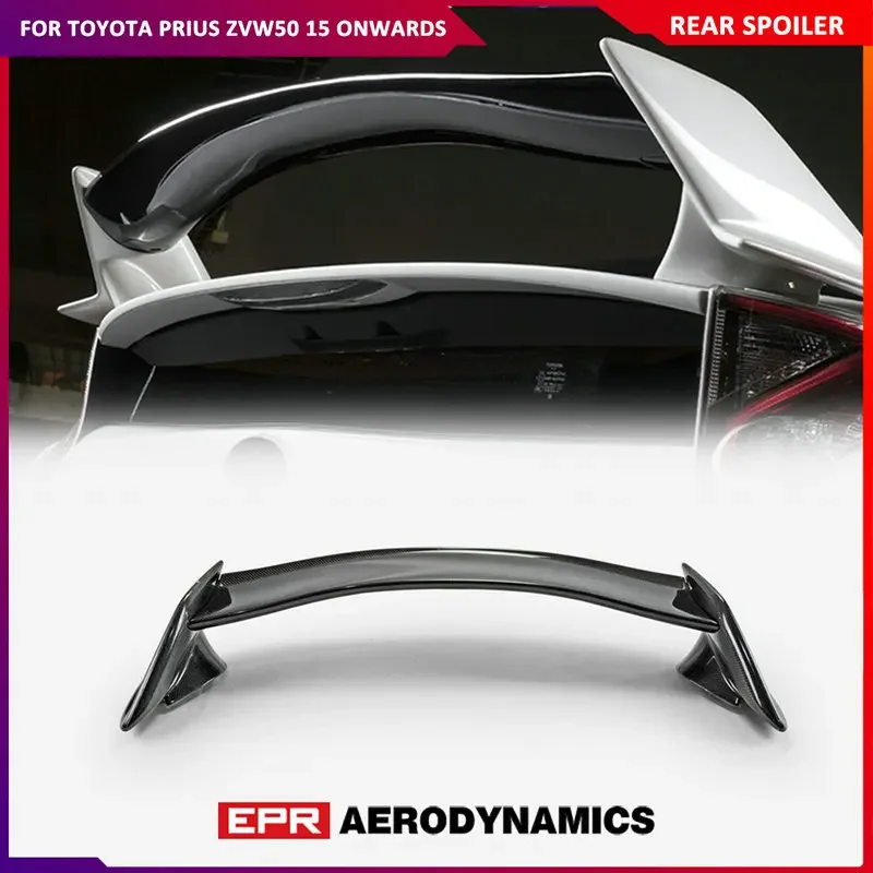 Rear Wing Spoiler For Toyota Prius ZVW50 15 Onwards W Style Carbon Fiber Or Fiberglass Trunk Bootlid Splitter Lip Drift Parts