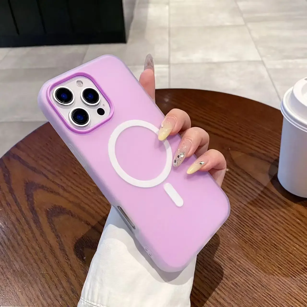 Étui Magsafe de luxe couleur bonbon 2 en 1, pour iPhone 16 E 15 14 Plus 13 11 12 Pro Max, Charge magnétique sans fil, couverture souple transparente et mate