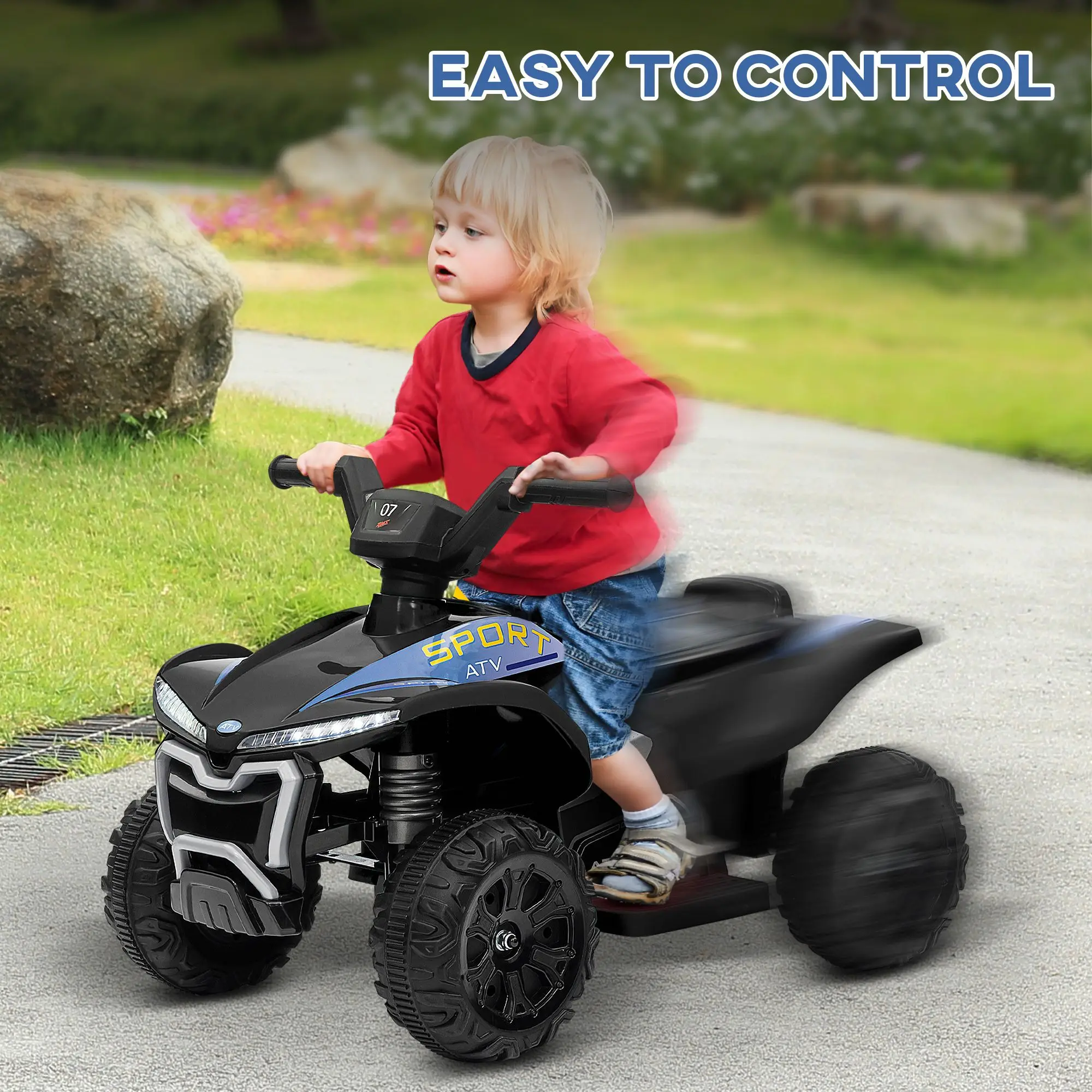 NEW Kids ATV Quad, 6V Ride On Toy with 1.6MPH Max Speed, Rechargeable Battery, 4 Wheeler Battery Powered with Lights