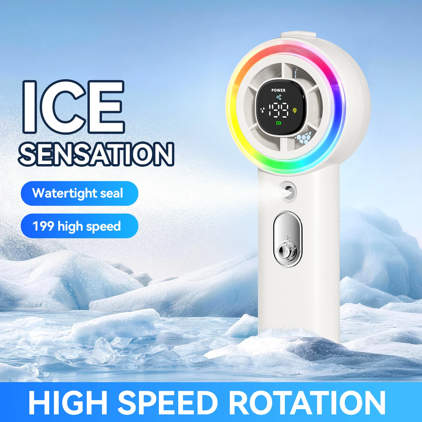 Handheld Fan with Mist Spray Cooling Portable Fan 4000mAh Battery 30ml Water Tank Personal Mini Fan for Camping Journey Travel view 3