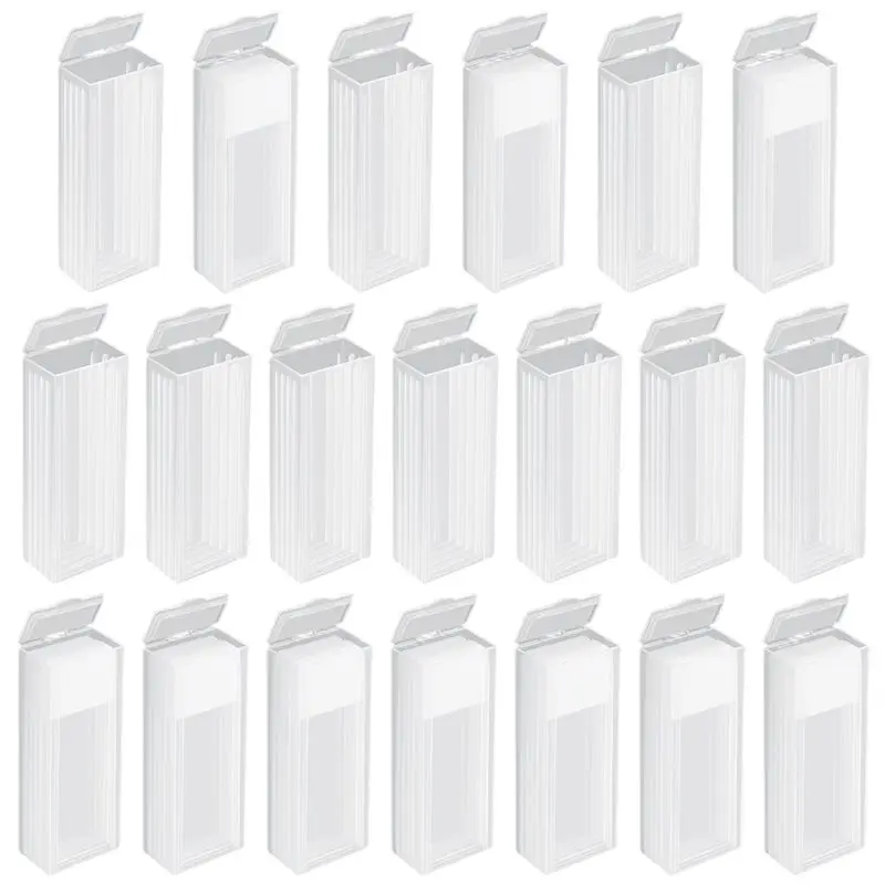Plastic Rectangle For 5 Slides Microscope Slide Storage Box 20 Pcs Blood Slide Holder With Lid For Science Specimens