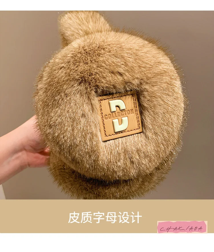 الحليب الدوامة لينة في الهواء الطلق ركوب الباردة واقية مكدسة سميكة الدافئة غطاء للأذنين رباط رأس مطاطي أفخم غطاء للأذنين الإناث الشتاء #4