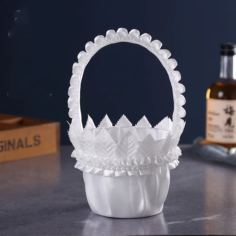 Корзина для цветов в западном стиле для свадьбы, детская корзина для цветов, романтичная корзина для принцесс ручной работы, товары для свадьбы