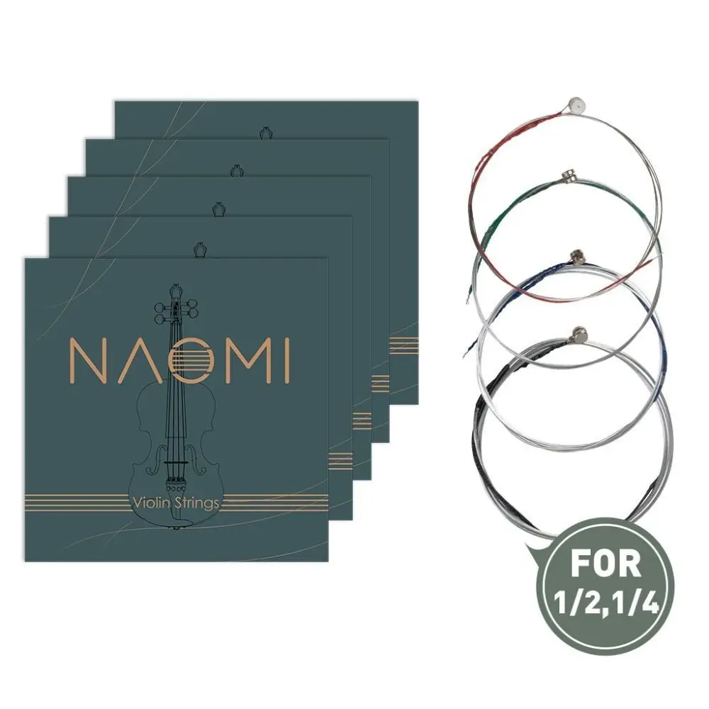 1 Set 4/4 3/4 1/2 1/4 1/8 Naomi Violin String G D a & E Strings Replacement Violin Strings Nickel String Fiddle String Concert