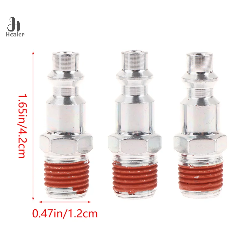 5Pcs 1/4 Inch NPT External Thread Pneumatic Quick Coupling Male Connector Compressor Release Connectors Air Line Fitting