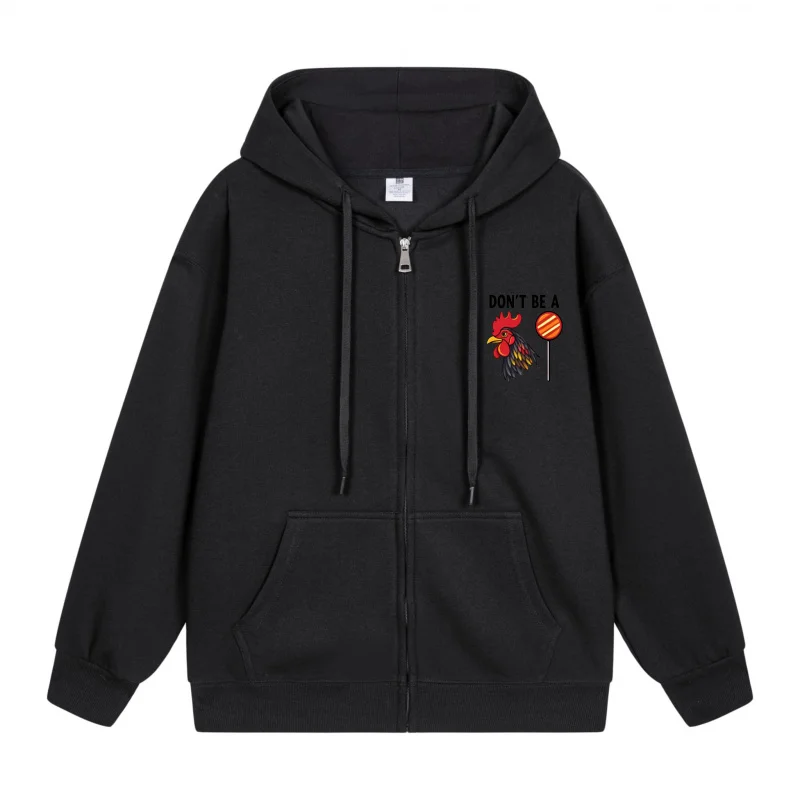 

Men's Zip-Up Hoodie Red Bird With Orange Lollipop 2025 New Style Casual Couples’ Style Casual and Loose