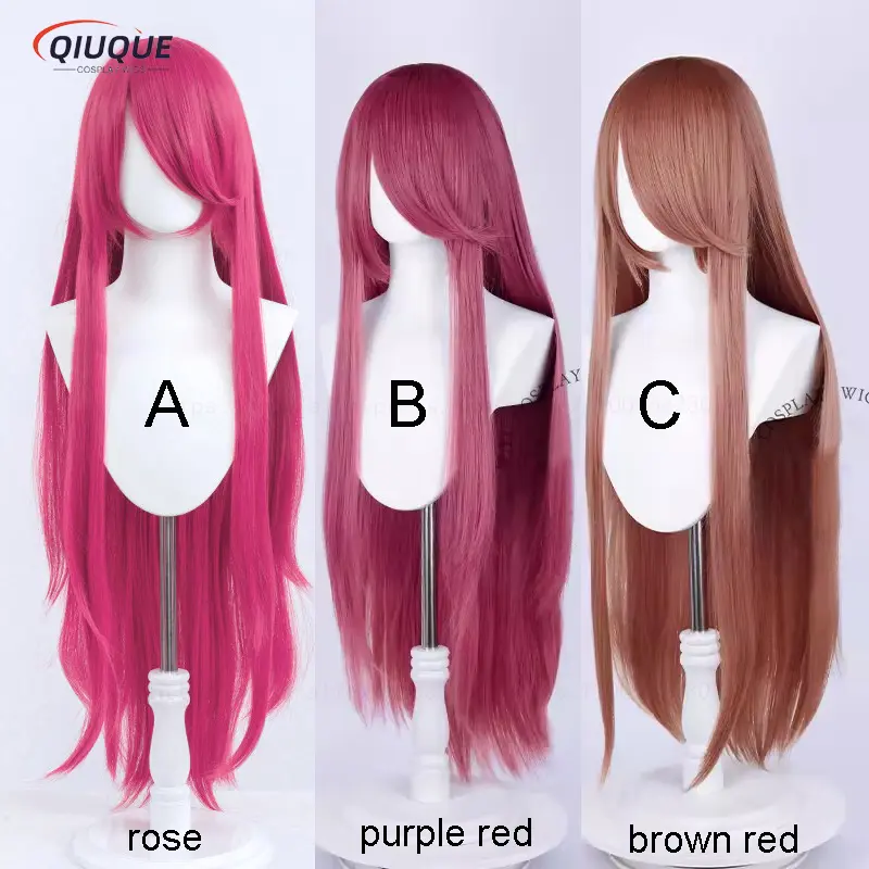 80 Colors 100cm Long Straight Cosplay Wig Anime Compatible Universal Omopinenet Heat Resistant Synthetic Hair Wigs + Wig Cap - Image 7