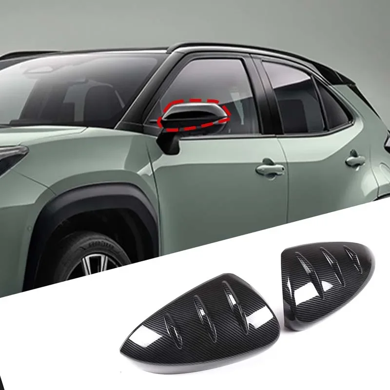 For Toyota yaris cross 2023+  ABS carbon fiber car styling car exterior rearview mirror cover sticker decorative accessories LHD