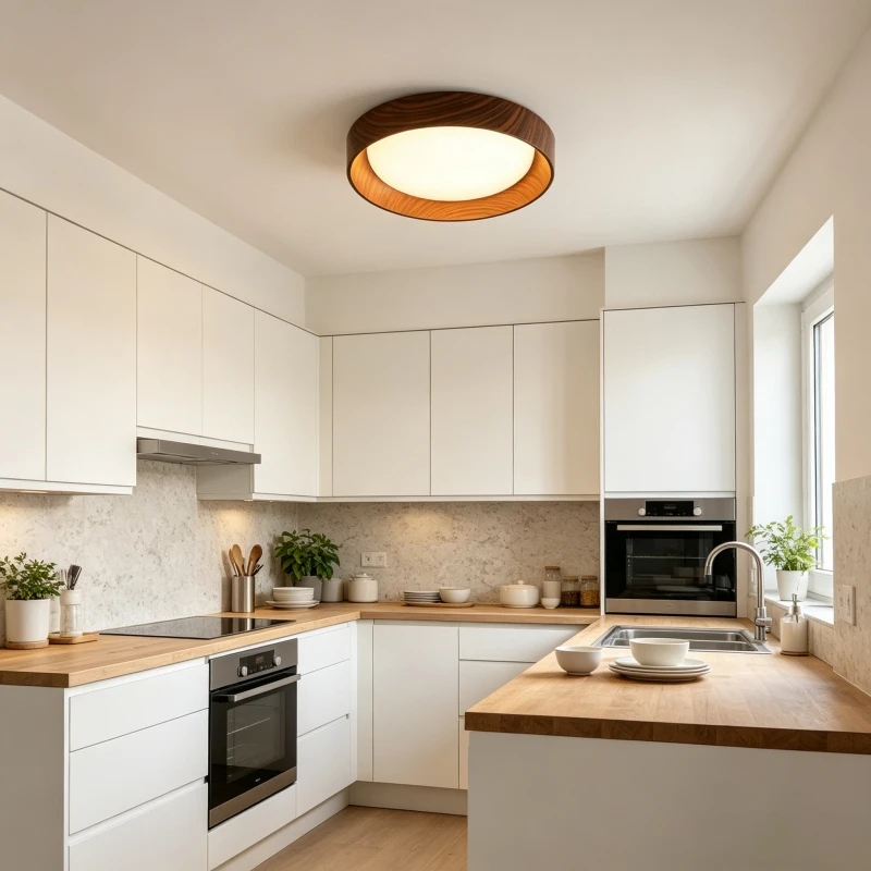 Modern LED Wood Grain Ceiling Lamp Nordic Ultra-thin Hallway Light Balcony Lighting Kitchen Three-color Hanging Lamp