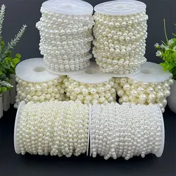 5meters 3-8mm Imitation Pearl String Round Bulk Faux Pearl Necklace for Wedding Birthday Party Diy Pearls Beads Decoration
