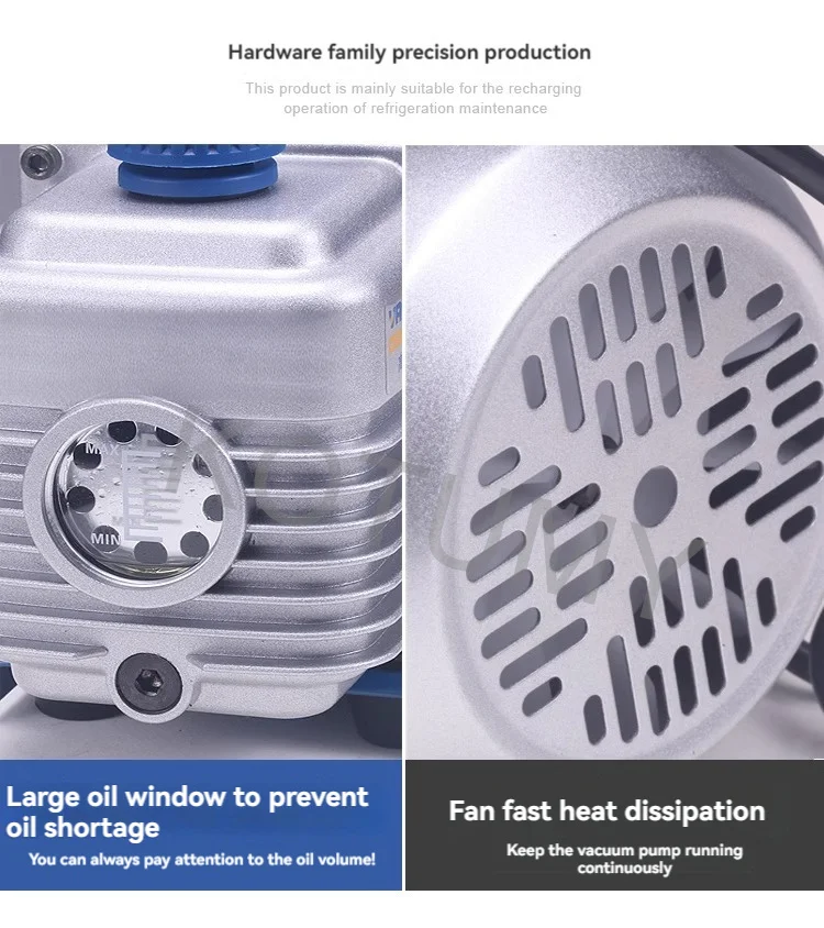 Einstufige HVAC-Klimaanlagen-Vakuumpumpe FY-1H-N A/C-Kältemittel-Kit mit Manometer-Set für Klimaanlagen – Detail 4