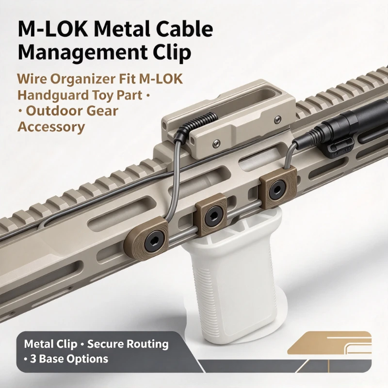 Tactical M-LOK Metal Cable Guide Clip Wire Management Organizer Fit MLOK Handguard Outdoor Toy Gear