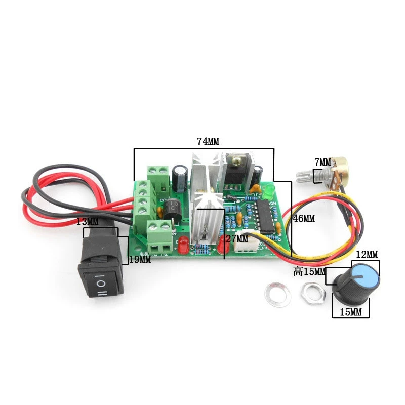 Interruptor controlador de velocidade do motor pwm dc 20a regulador de corrente 10-60v pwm controlador dc 150w 12v 24v 36v 48v