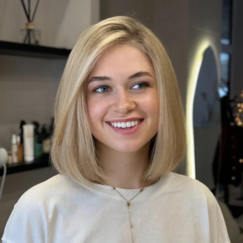 

Короткие прямые парики со средней частью Блондинка Выделенные прямые парики для женщин Синтетический парик Натуральный парик Короткий парик Парик для женщин