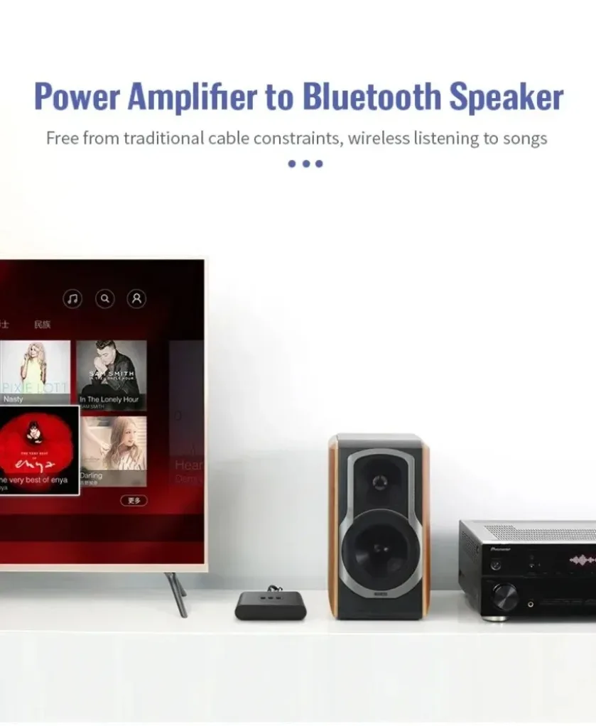 Bluetooth 5.0 Audio Transmitter Receiver Wireless Adapter U Disk RCA 3.5MM AUX Stereo Sound For Car Television Desktop Speaker view 3