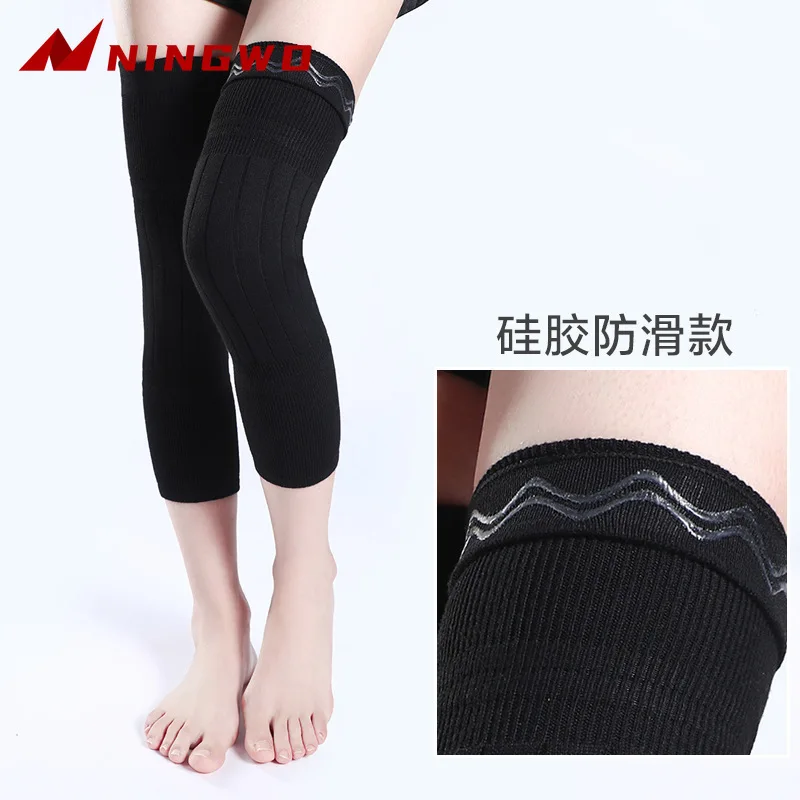 2PCS Winter Warm Wool Cashmere Leg Warmers Sleeves Thick Fleece Lined Knee Pads Brace Support Guard Protector Long Thermal Wraps