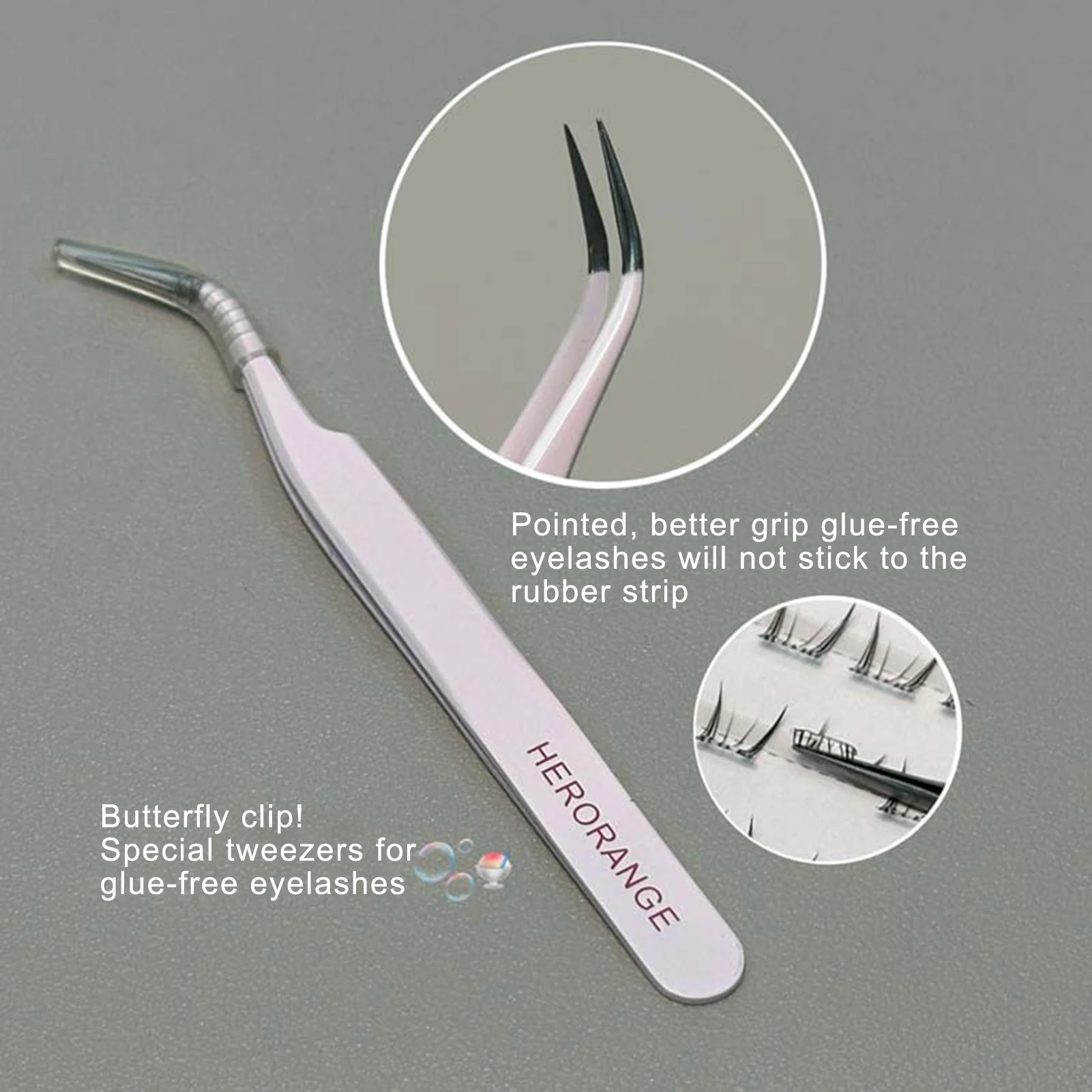 Stainless Steel False Eyelashes Tweezer Multi-purpose Makeup Tweezer for Facial Hair Splinter and Eyelashes