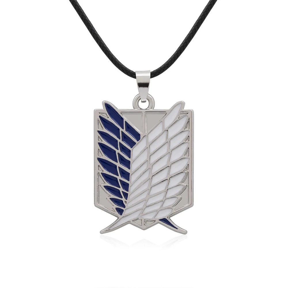 Anime Attack on Titan Alloy Necklace Wings of Liberty Personalized Shingeki Pendant No Kyojin Leather Chain Man Woman Cosplay