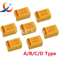 10PCS A B C D E SMD Type Tantalum Capacitor 6.3V 10V 16V 25V 35V 0.1UF 1uf 2.2UF 4.7UF 10UF 22UF  47UF 100UF 220uF 330UF 470UF