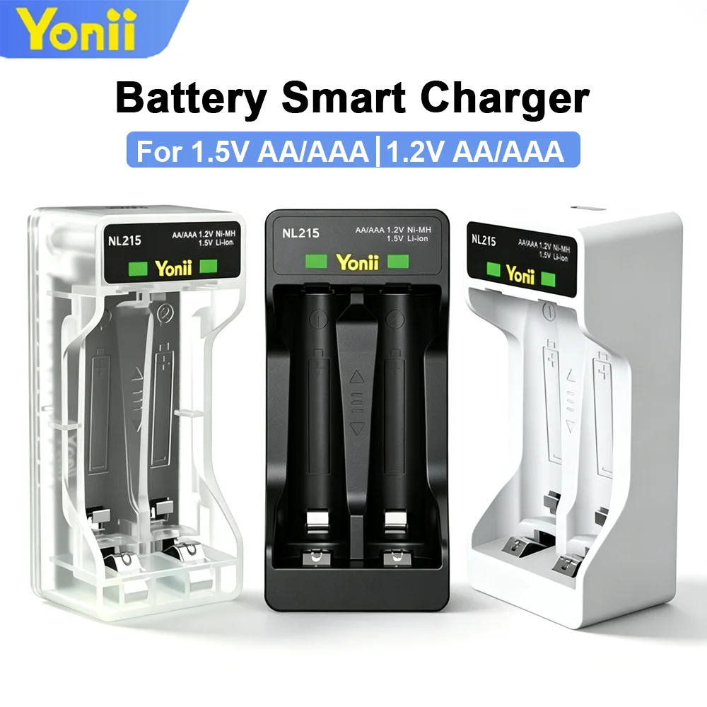 Yonii Battery Charger 1.5V Lin-ion Batteries AA/AAA & 1.2V Ni-MH AAA/AA Charger Fast Charging Independent Smart Charger