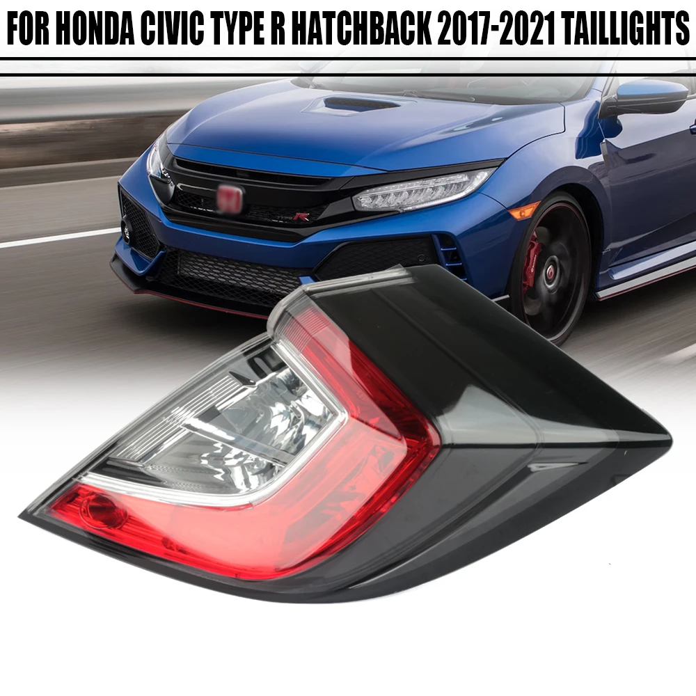 Lâmpada traseira lateral esquerda e direita para Honda Civic, Hatchback Tipo R, 2017, 2018, 2019, 2020, 2021, luz traseira, lâmpada de freio