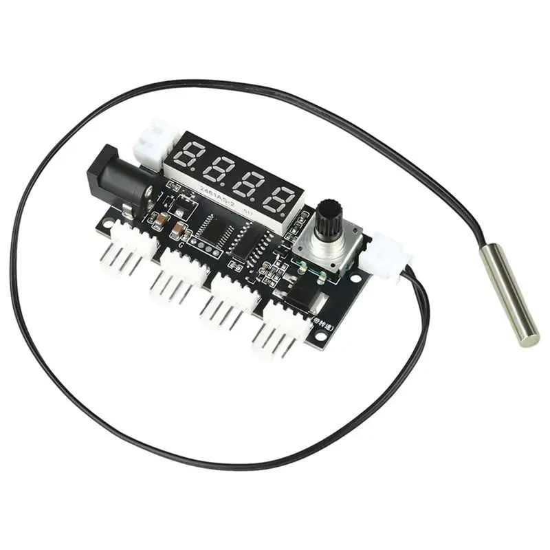 Intelligent Temperature Control DC Motor Controller DC 5-24V 5A 4 Way PWM Fan Speed Regulation Cooling System