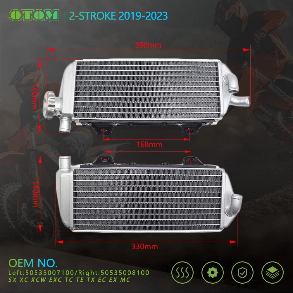 OTOM 2019-2023 Motorcycle Radiator Cooler Aluminium Cooling Coolant For KTM HUSQVARNA GASGAS SX SXF EXC EXCF TC TE FC FE MC MCF