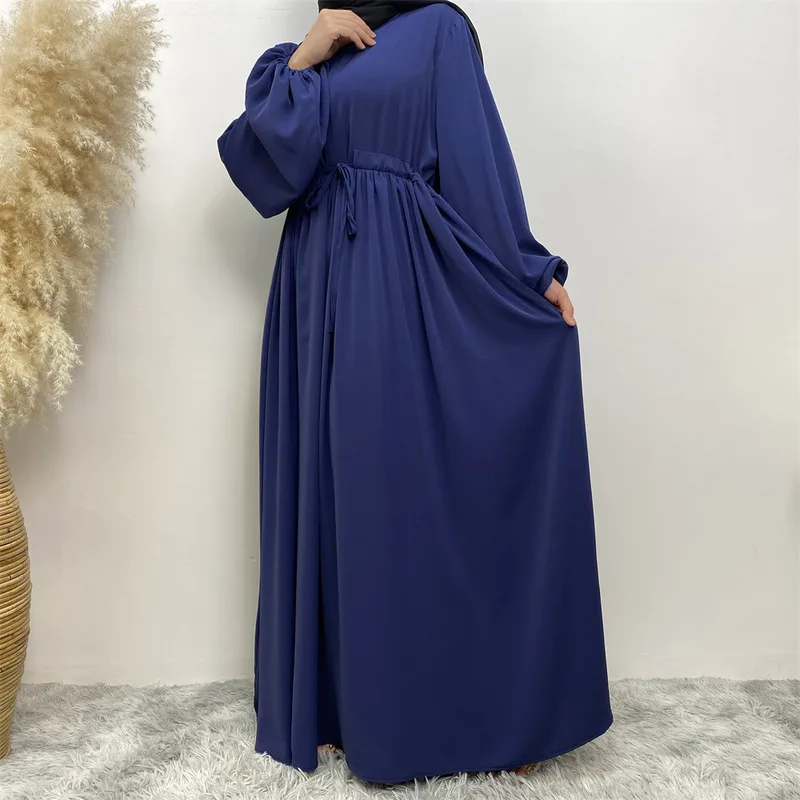 Ramazan Abayas kadınlar için ön fermuar müslüman başörtüsü elbise türkiye Kaftan islam elbiseler gizli kemer mütevazı Robe Dubai Kimono