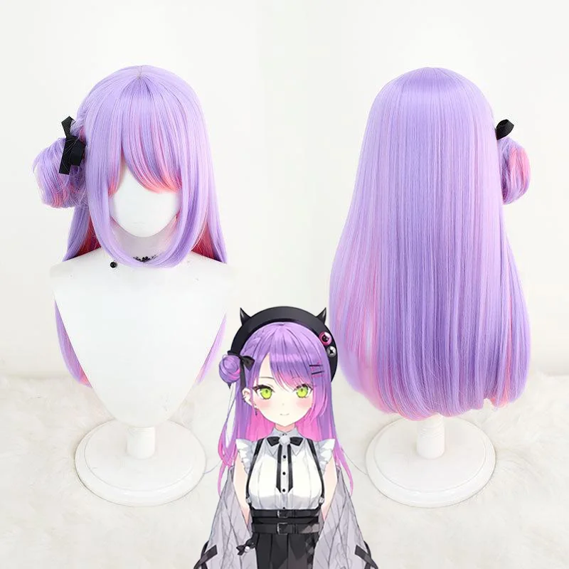 

Vtuber Hololive Tokoyami Towa Adult Cosplay Wig Long Purple Pink Hair Heat Resistant Synthetic Wigs Halloween Carnival Prop