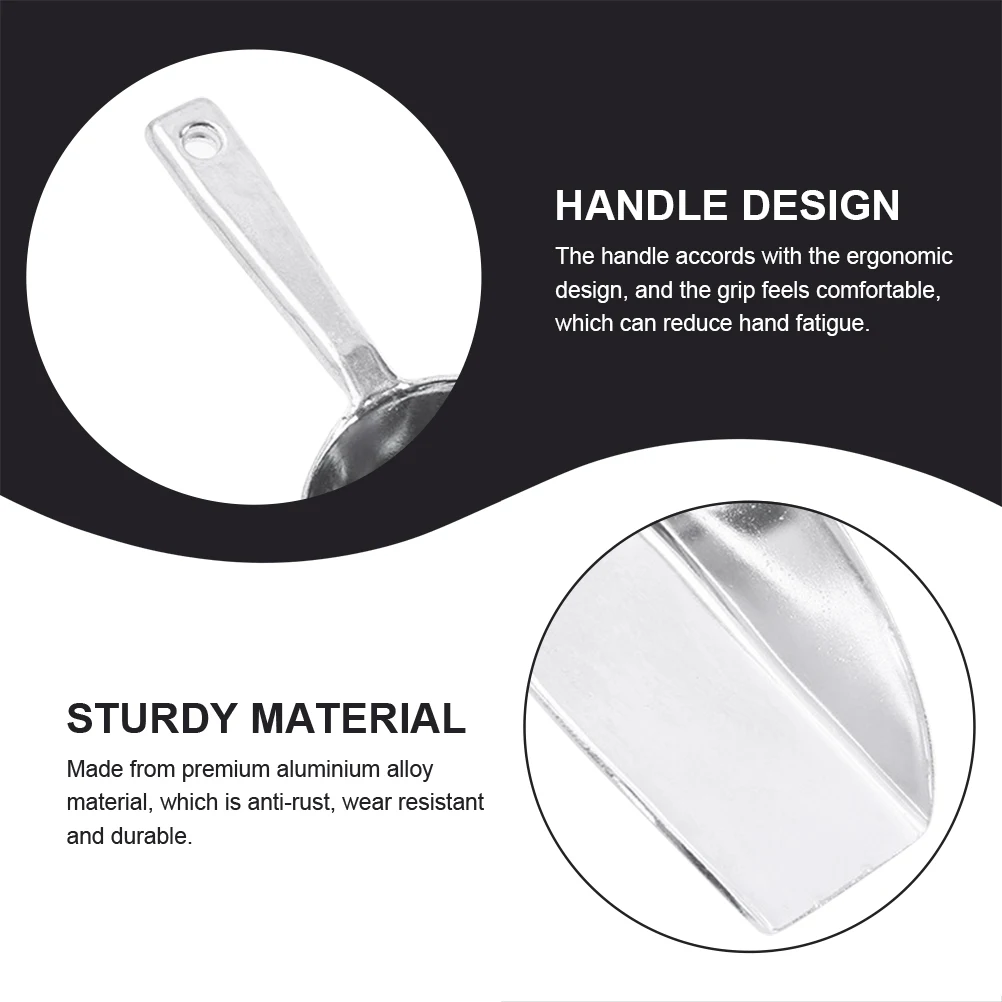 

Ice Shovel Aluminum Scoop Metal Scooper Cube for Freezer Food Aluminium Alloy Container Grain Bin